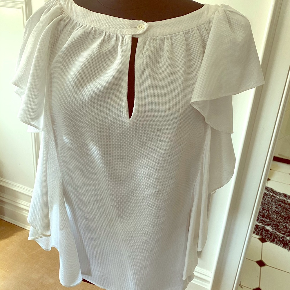 Beautiful white Escada cotton sleeveless blouse